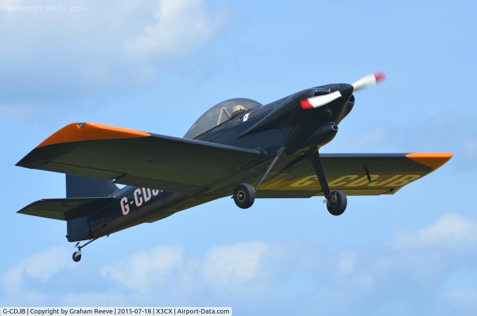 G-CDJB, 1987 Vans RV-4 C/N 1270, Departing from Northrepps.