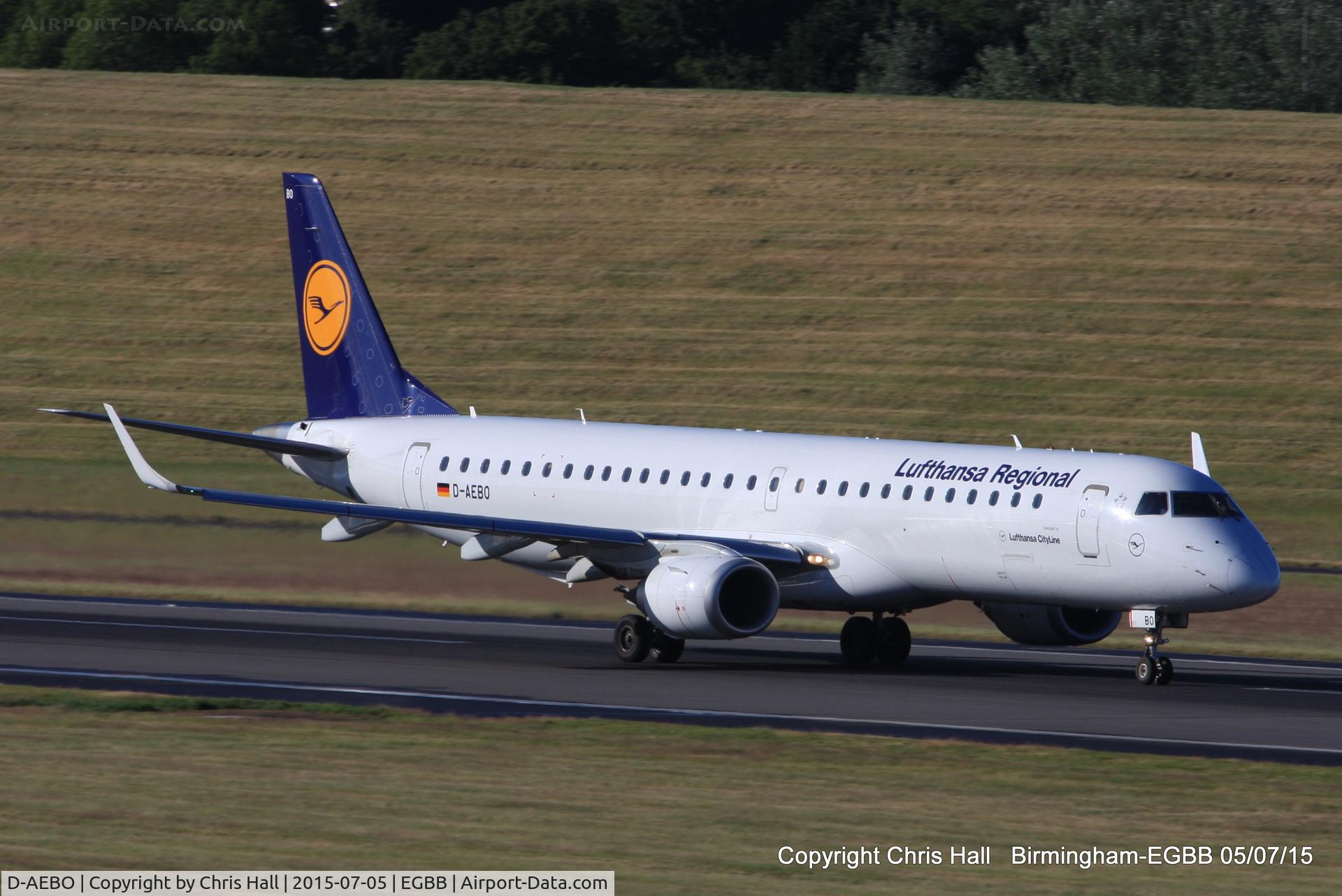 D-AEBO, 2012 Embraer 195LR (ERJ-190-200LR) C/N 19000542, Lufthansa CityLine