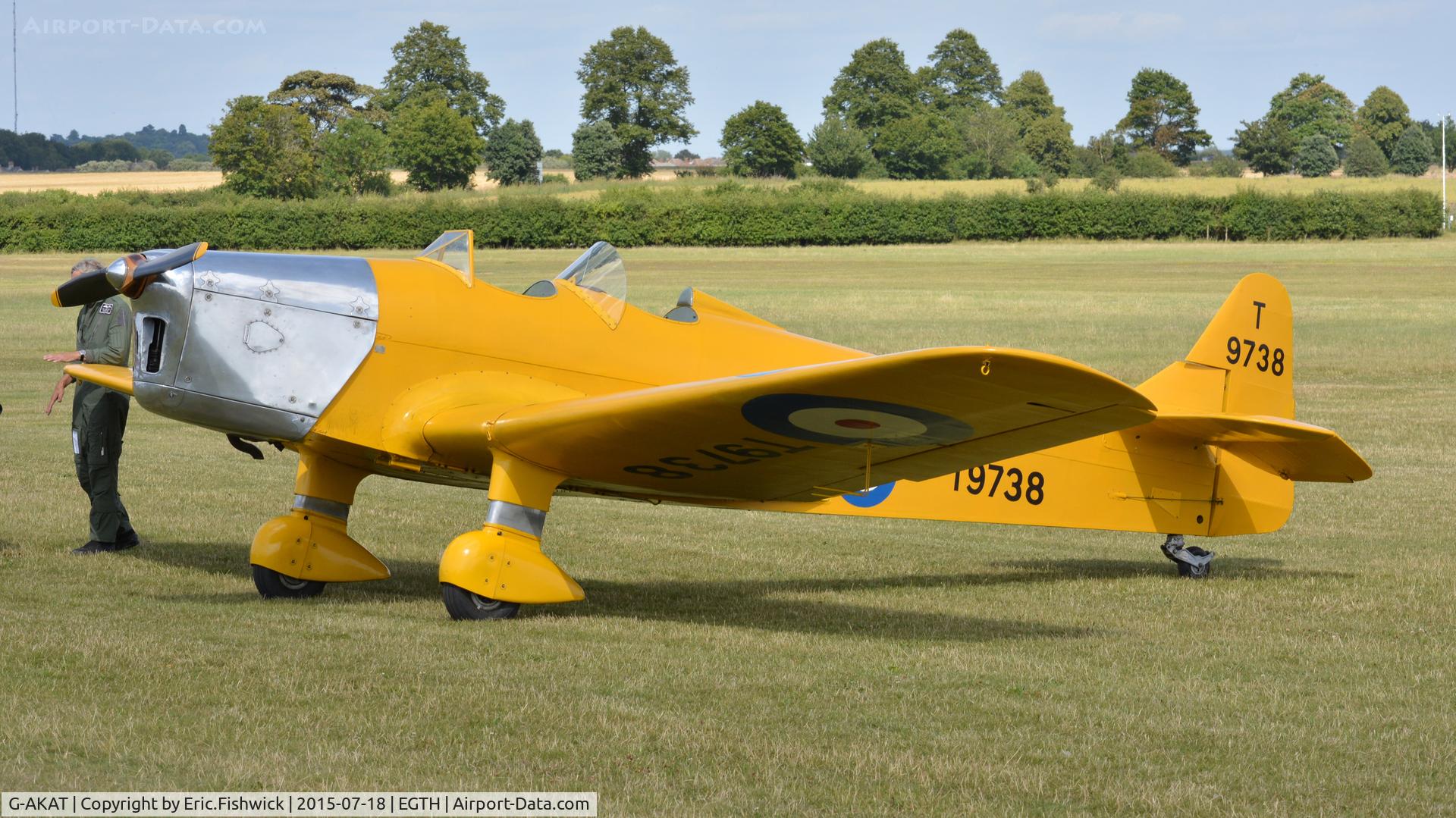 G-AKAT, 1940 Miles M14A Hawk Trainer 3 C/N 2005, 3. T9738 at Shuttleworth Best of British Airshow, July 2015.
