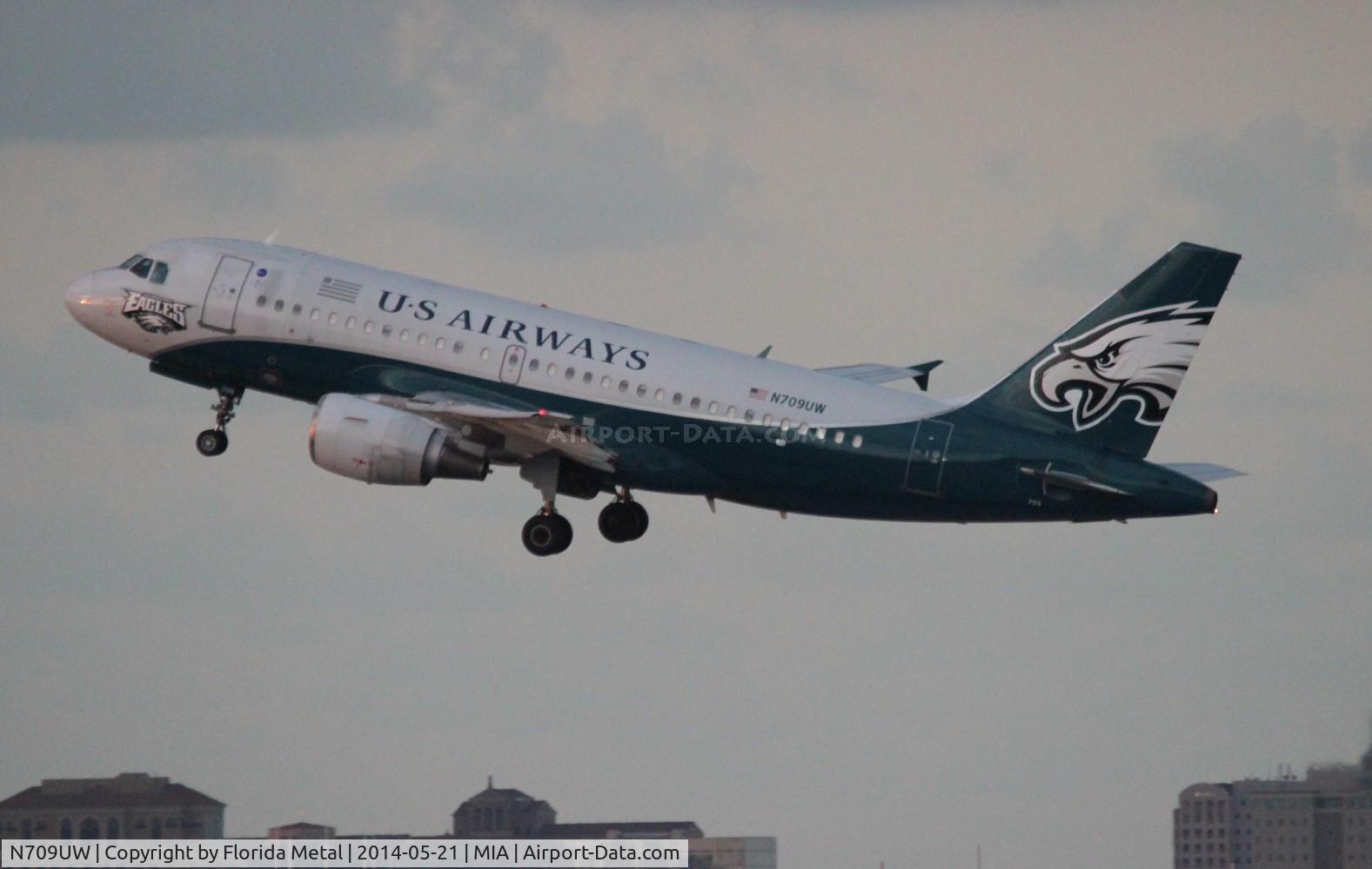 N709UW, 1999 Airbus A319-112 C/N 0997, USAirways Philadelphia Eagle