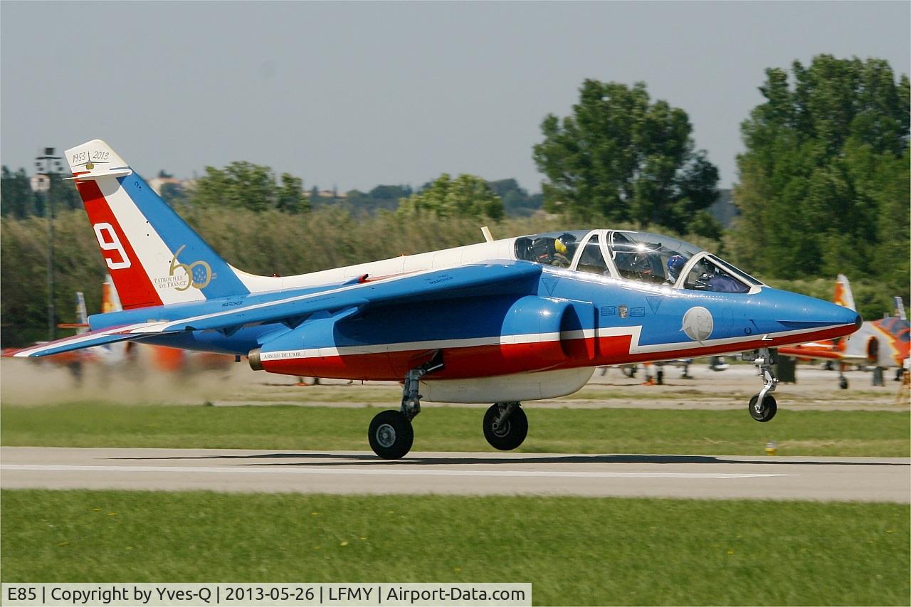 E85, Dassault-Dornier Alpha Jet E C/N E85, Dassault-Dornier Alpha Jet E (F-UGFF), Athos 09 of Patrouille de France in 2013, Take off rwy 34, Salon de Provence Air Base 701 (LFMY) Open day 2013