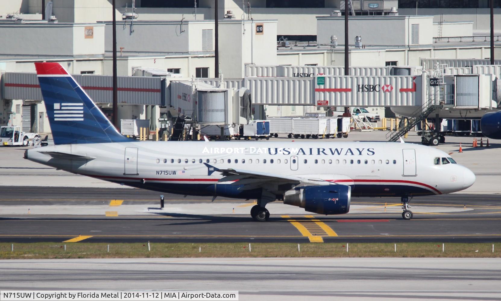 N715UW, 1999 Airbus A319-112 C/N 1051, USAirways