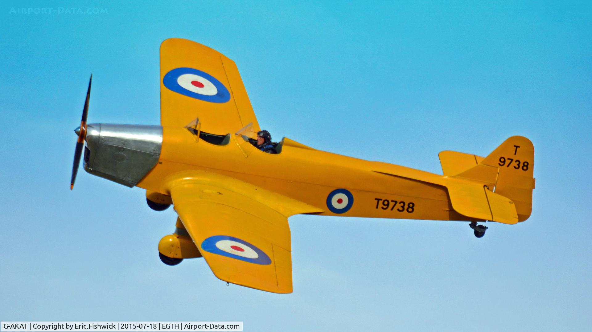 G-AKAT, 1940 Miles M14A Hawk Trainer 3 C/N 2005, 41. T9738 at Shuttleworth Best of British Airshow, July 2015.