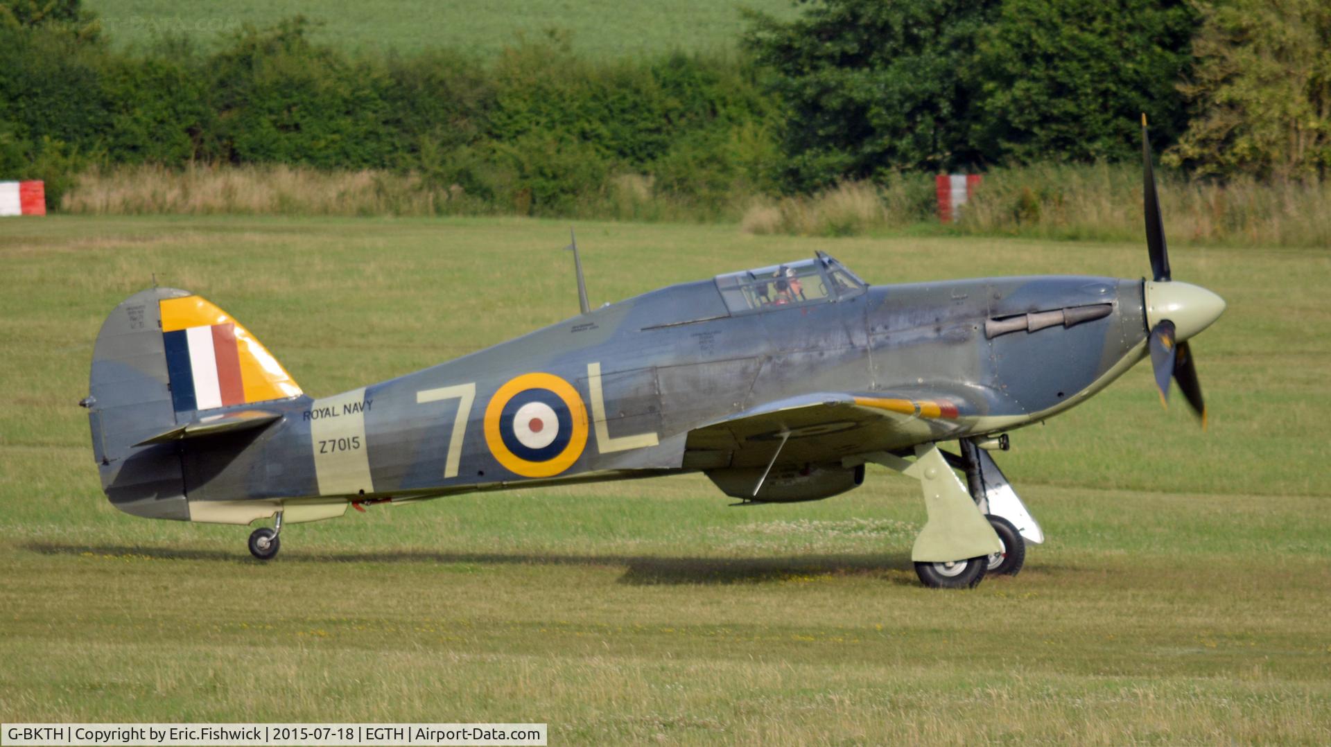 G-BKTH, 1939 Hawker (CCF) Sea Hurricane Mk1B C/N CCF/41H/4013, 2. Z7015 ready to roll at Shuttleworth Best of British Airshow, July 2015.