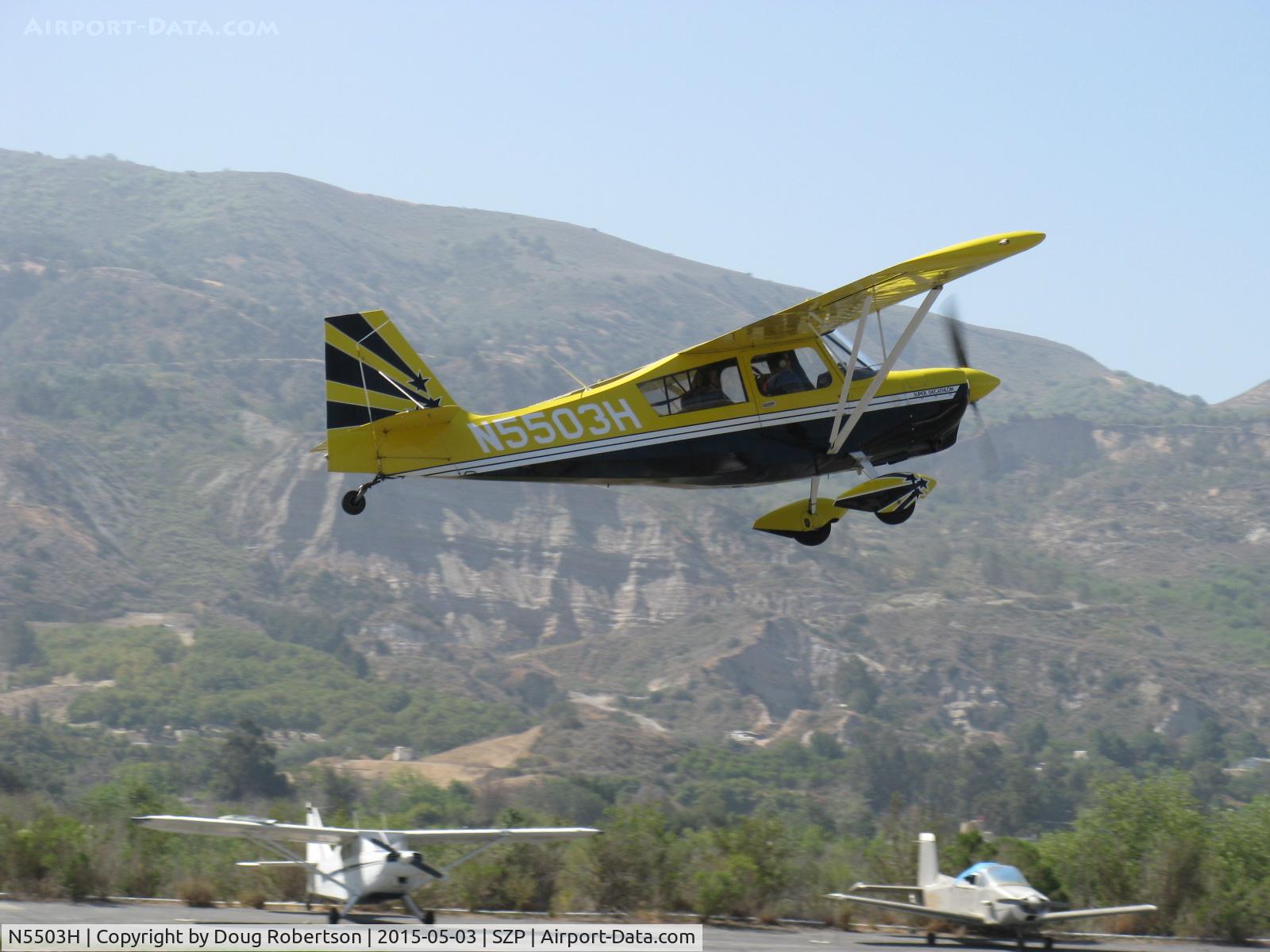 N5503H, 1978 Bellanca 8KCAB Super Decathlon C/N 413-78, 1978 Bellanca 8KCAB SUPER DECATHLON, Lycoming AEIO-360 180 Hp, takeoff climb Rwy 22
