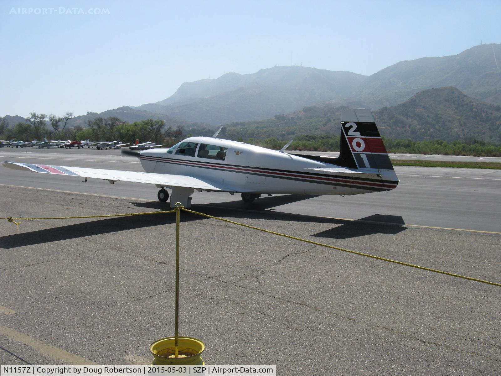 N1157Z, 1982 Mooney M20J 201 C/N 24-1262, 1982 Mooney M20J 201, Lycoming IO-360 A&C 200 Hp, taxi back after landing Rwy 22, Texas visitor