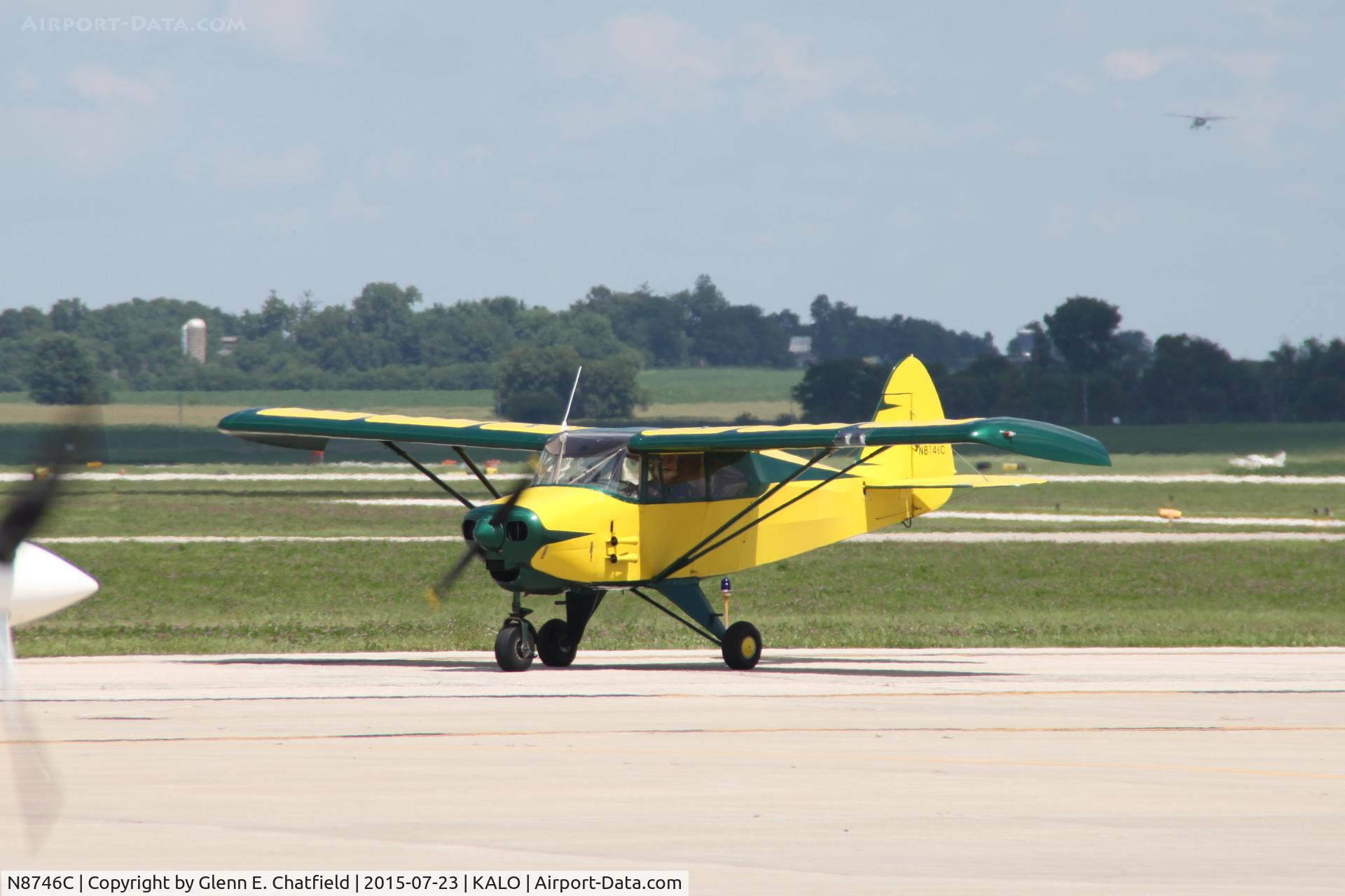 N8746C, 1953 Piper PA-22-135 Tri-Pacer C/N 22-1398, Just arriving, John Deere paint scheme