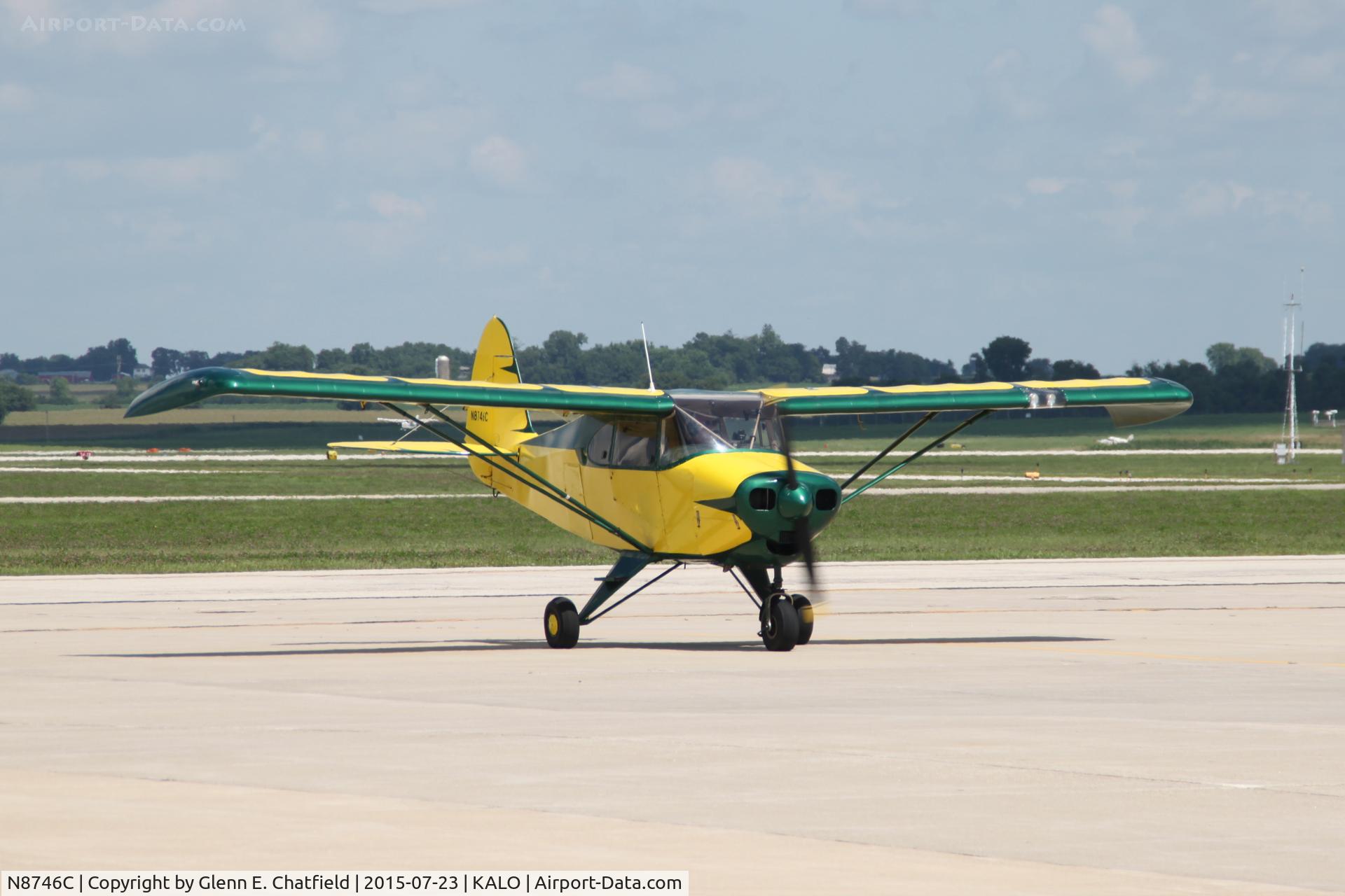 N8746C, 1953 Piper PA-22-135 Tri-Pacer C/N 22-1398, Just arriving, John Deere paint scheme