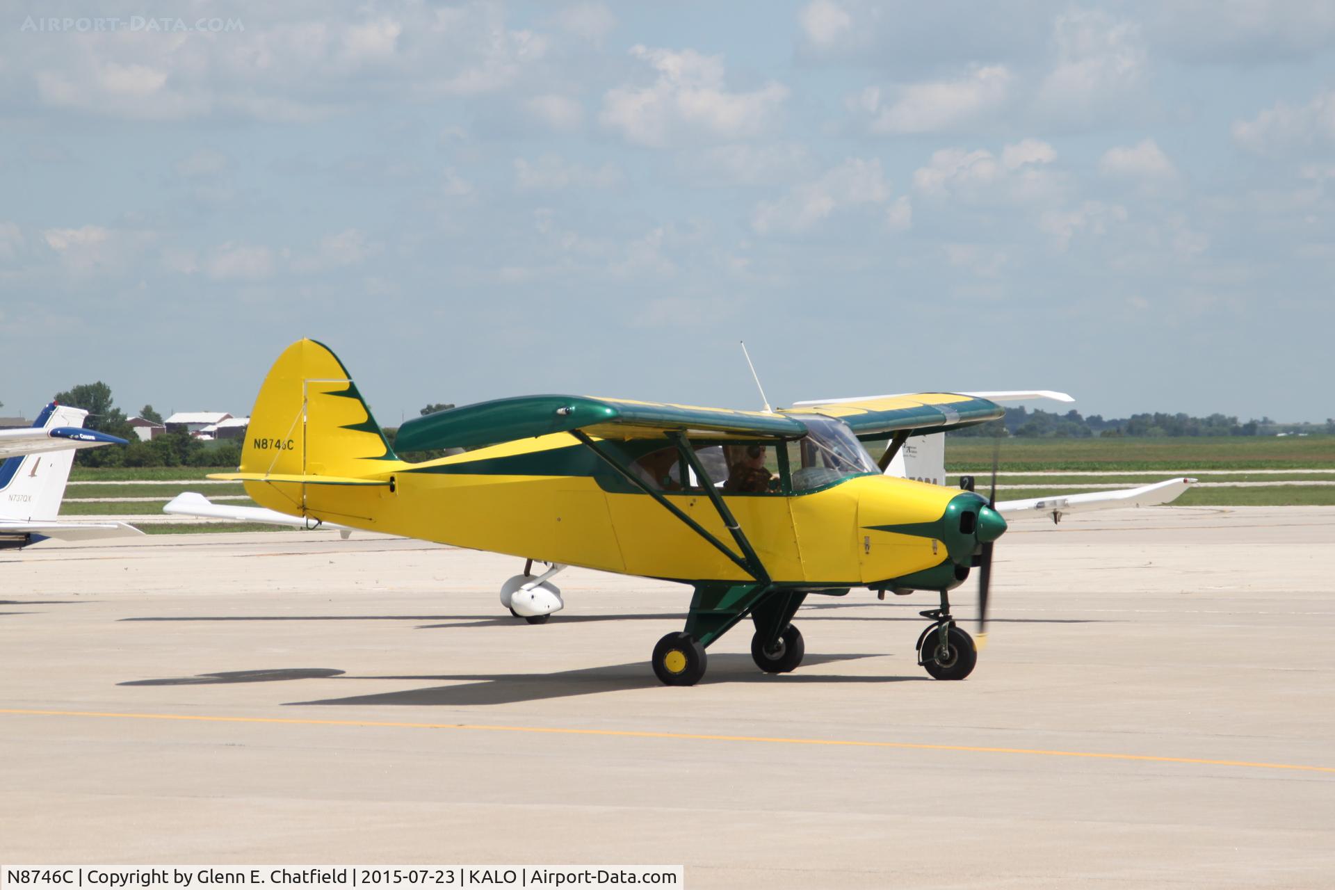 N8746C, 1953 Piper PA-22-135 Tri-Pacer C/N 22-1398, Just arriving, John Deere paint scheme