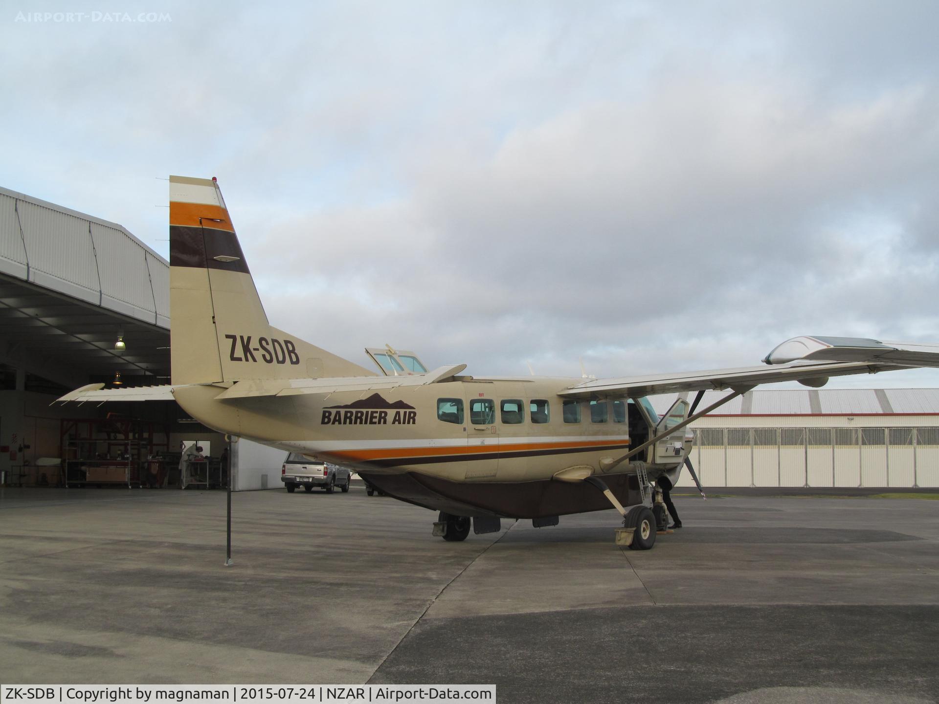 ZK-SDB, 2009 Cessna 208B Grand Caravan C/N 208B2089, Ex. N988BA delivered earlier this month. I think today is first delivery flight post check and re-registration to Great Barrier Airlines