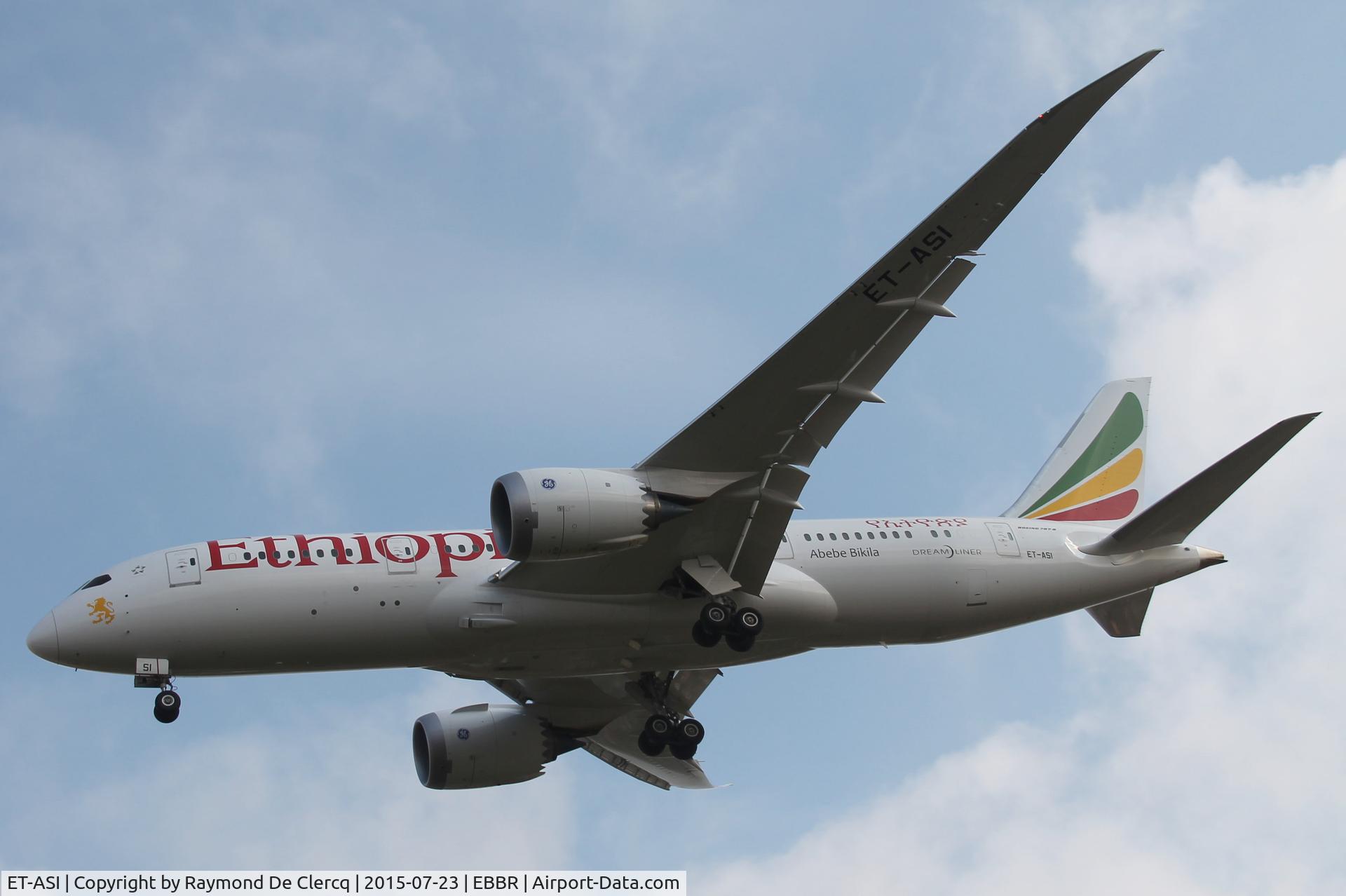 ET-ASI, 2015 Boeing 787-8 Dreamliner Dreamliner C/N 38758, Landing at Brussels Airport.