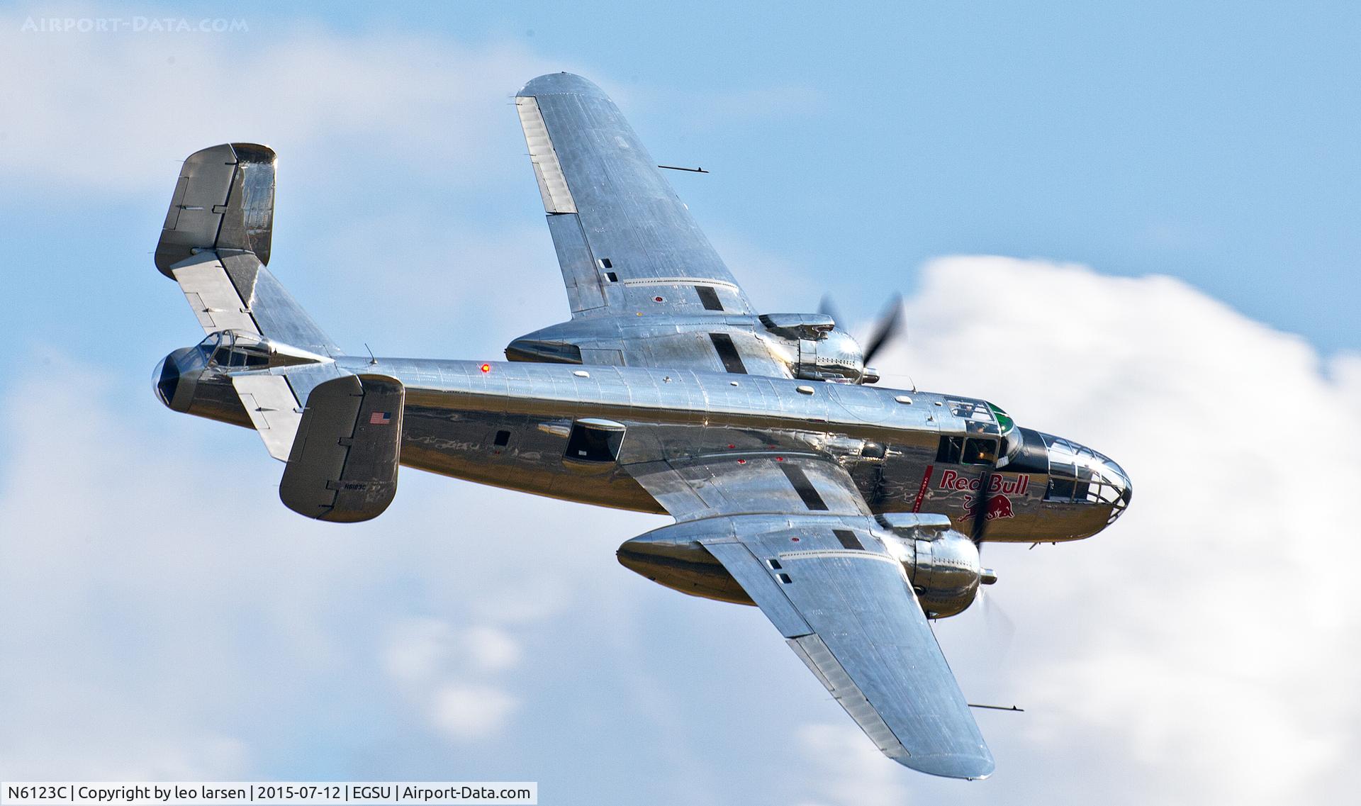 N6123C, 1945 North American B-25J-30-NC Mitchell Mitchell C/N 108-47647, Duxford 12.7.15