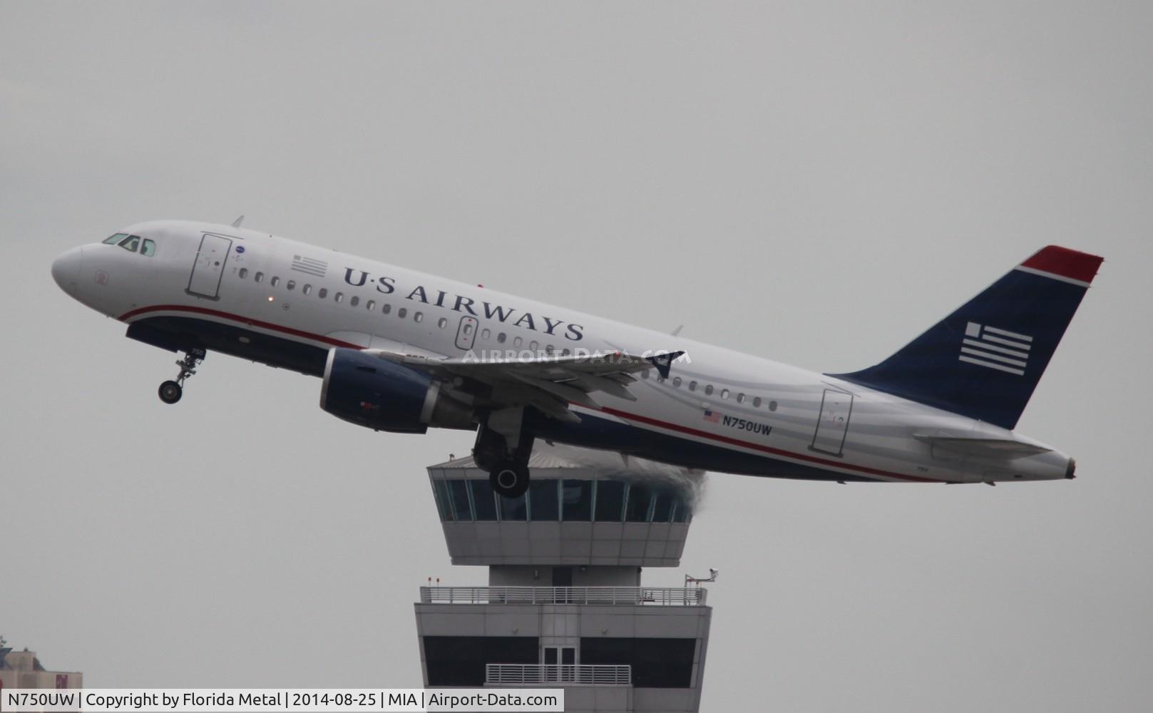 N750UW, 2000 Airbus A319-112 C/N 1315, USAirways A319