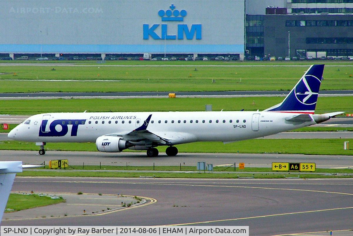 SP-LND, 2012 Embraer 195LR (ERJ-190-200LR) C/N 19000516, Embraer Emb-195-200LR [19000516] (LOT Polish Airlines) Amsterdam-Schiphol~PH 06/08/2014