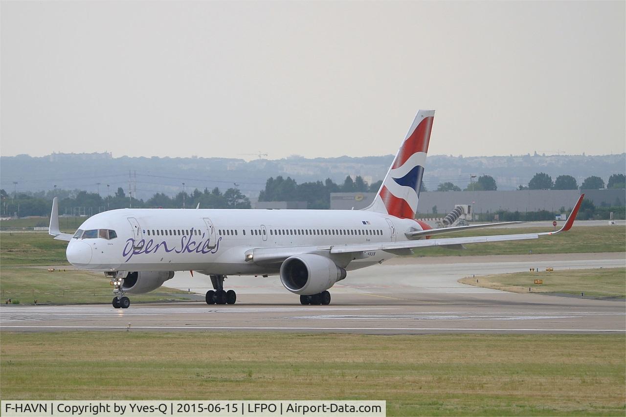 F-HAVN, 1991 Boeing 757-230 C/N 25140, Boeing 757-230, Lining up prior take off rwy 08, Paris-Orly airport (LFPO-ORY)