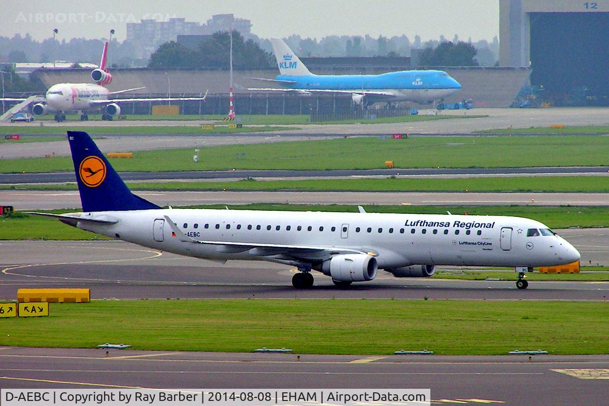 D-AEBC, 2009 Embraer 195LR (ERJ-190-200LR) C/N 19000320, Embraer Emb_195-200LR [19000320] (Lufthansa Regional) Amsterdam-Schiphol~PH 08/08/2014