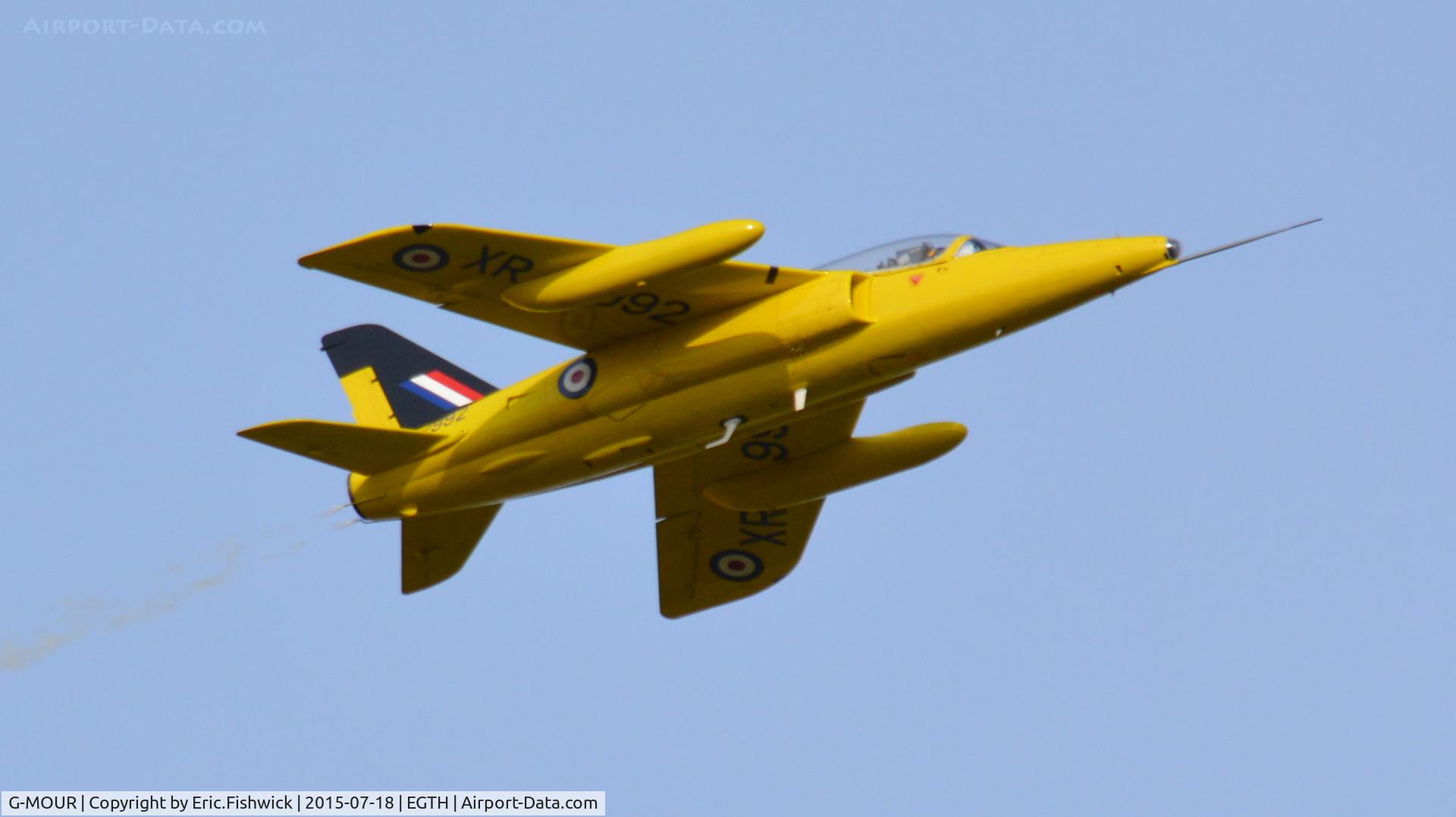G-MOUR, 1964 Hawker Siddeley Gnat T.1 C/N FL596, 44. G-MOUR in display mode at Shuttleworth Best of British Airshow, July 2015