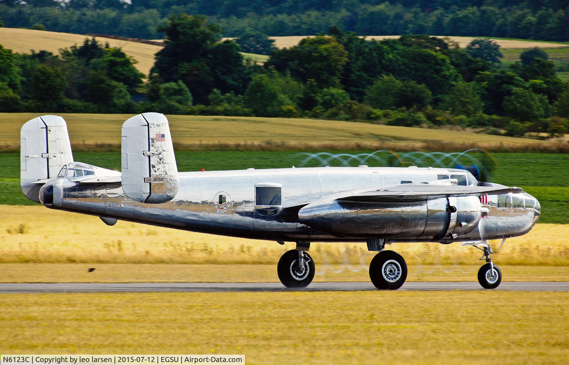N6123C, 1945 North American B-25J-30-NC Mitchell Mitchell C/N 108-47647, Duxford 12.7.15