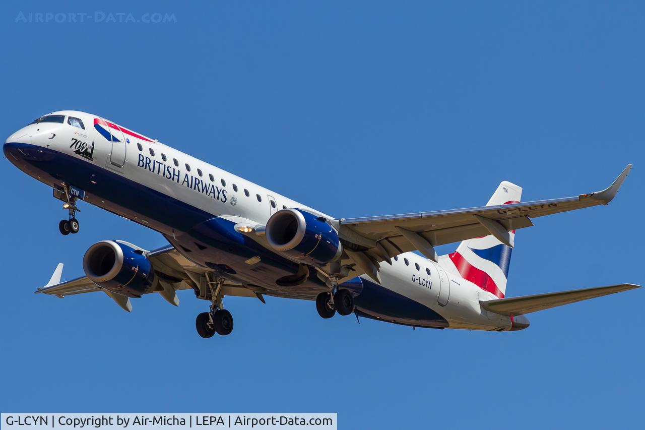 G-LCYN, 2010 Embraer 190SR (ERJ-190-100SR) C/N 19000392, BA CityFlyer