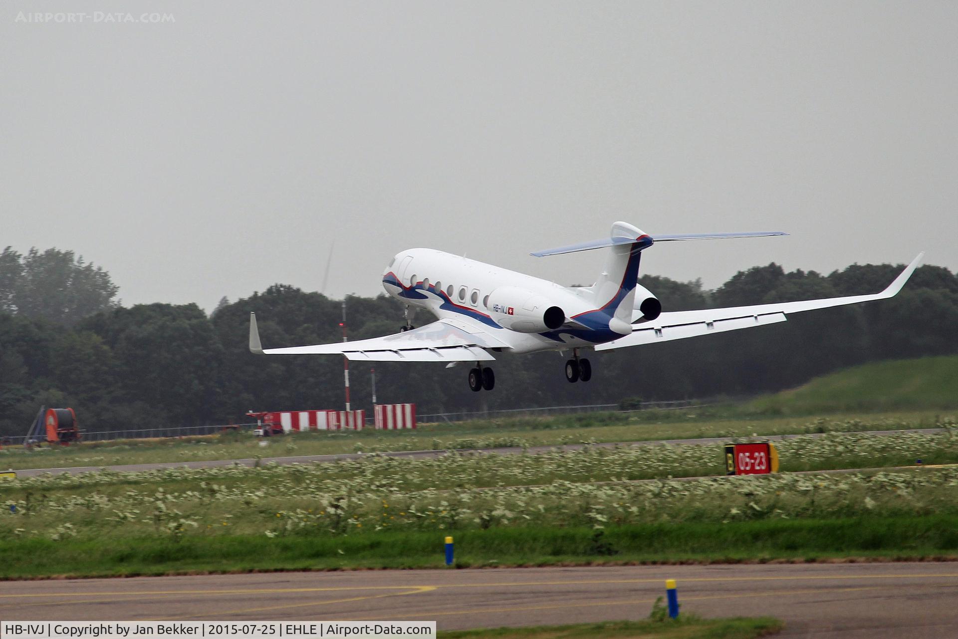 HB-IVJ, 2013 Gulfstream Aerospace G650 (G-VI) C/N 6062, Leaving Lelystad Airport in its new livery,