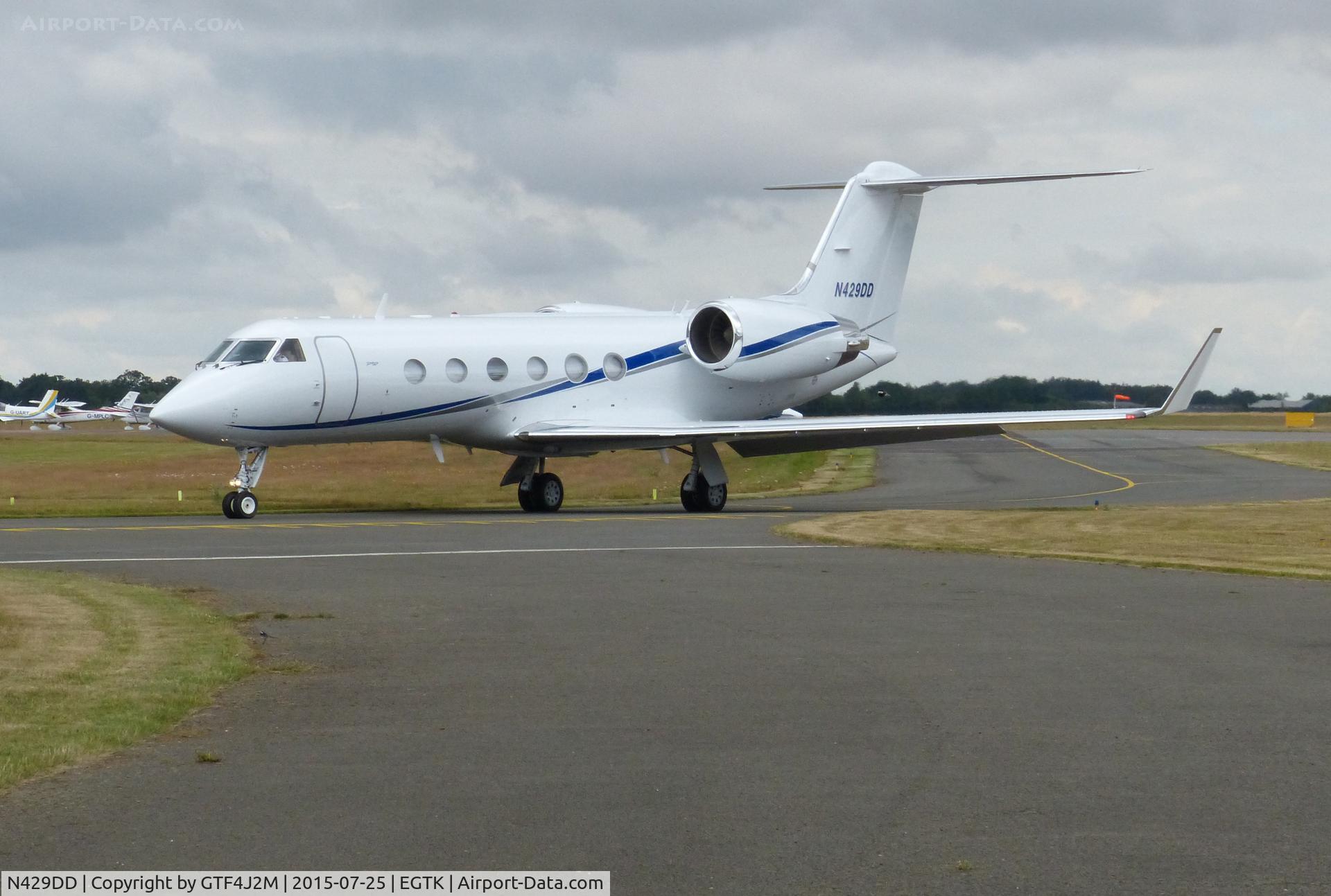 N429DD, 1996 Gulfstream Aerospace G-IV C/N 1293, N429DD at Oxford /Kidlington 25.7.15