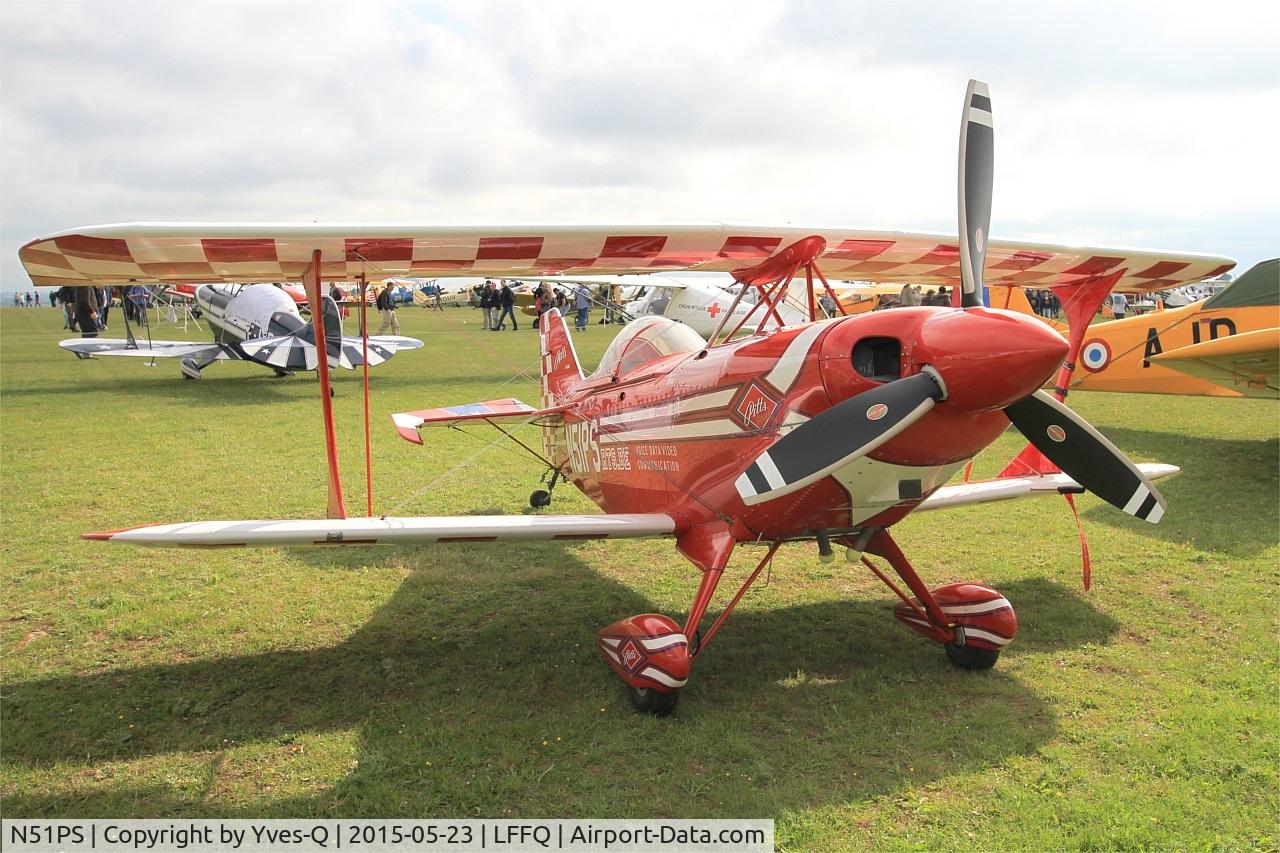 N51PS, 2008 Aviat Pitts S-2C Special C/N 6087, Aviat Pitts S-2C Special, Static display, La Ferté-Alais airfield (LFFQ) Airshow 2015