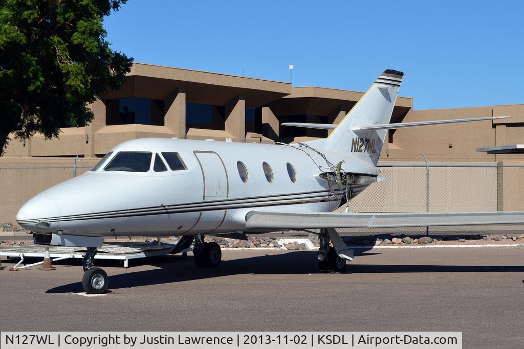N127WL, 1974 Dassault Falcon 10 C/N 16, N127WL is sitting at at Scottsdale Airport.