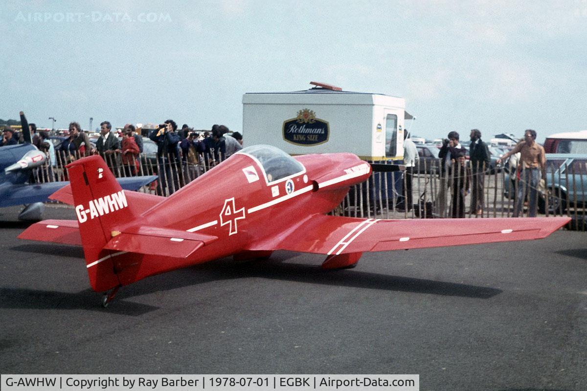 G-AWHW, 1969 Rollason Beta B2A C/N RAE/03, Rollason Beta B.4 [RAE/03] Sywell~G 01/07/1978. From a slide.