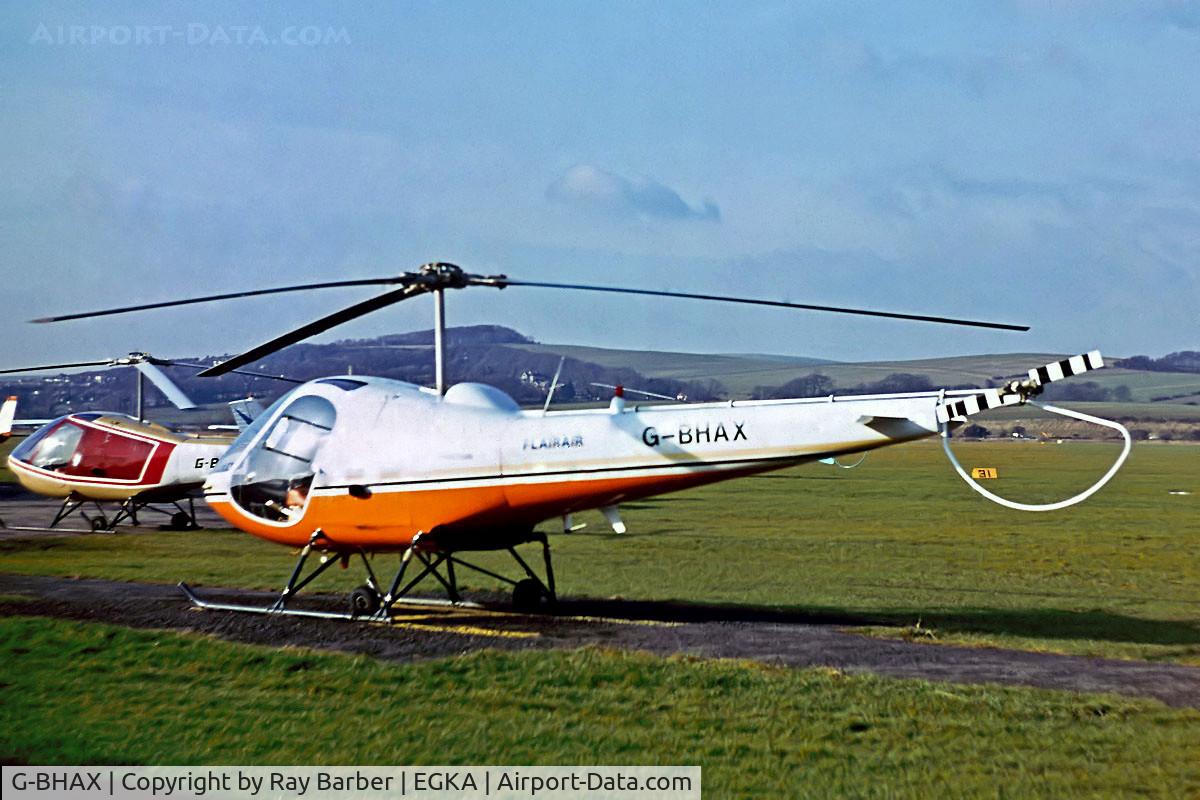 G-BHAX, 1979 Enstrom F-28C-2-UK C/N 486-2, Enstrom F28C-2 [486] (Flairair) Shoreham~G  09/09/1979. From a slide.