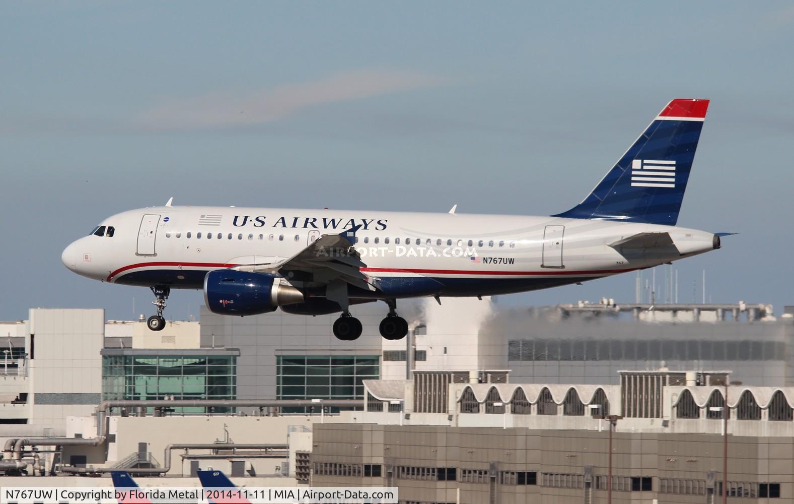N767UW, 2000 Airbus A319-112 C/N 1382, USAirways