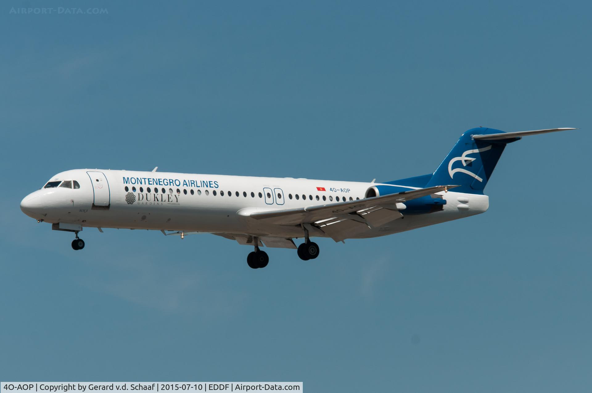 4O-AOP, 1991 Fokker 100 (F-28-0100) C/N 11332, Frankfurt, July 2015