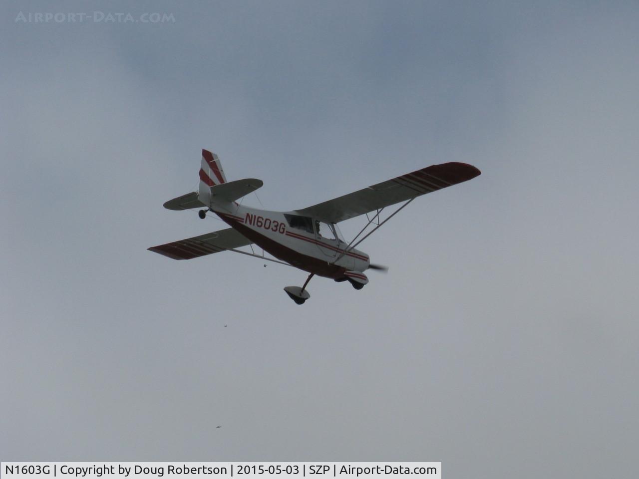 N1603G, 1968 Champion 7ECA Citabria C/N 609, 1968 Champion 7ECA CITABRIA, Lycoming O-235 115 Hp, takeoff climb-out Rwy 22