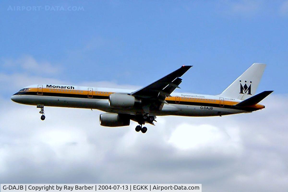 G-DAJB, 1987 Boeing 757-2T7 C/N 23770, Boeing 757-2T7 [23770] (Monarch Airlines) Gatwick~G 13/07/2004
