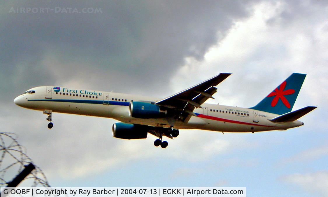 G-OOBF, 2004 Boeing 757-28A C/N 33101, Boeing 757-28A [33101] (First Choice Airways) Gatwick~G 13/07/2004