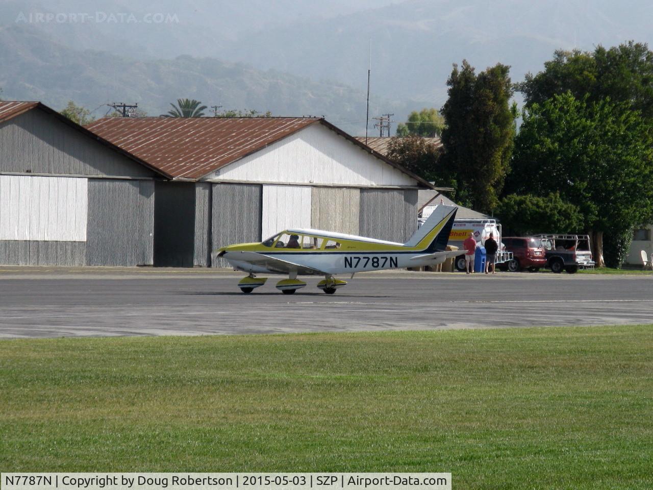 N7787N, 1969 Piper PA-28-180 Cherokee C/N 28-5235, 1969 Piper PA-28-180 CHEROKEE, Lycoming O&VO-360 180 Hp, taxi off the active
