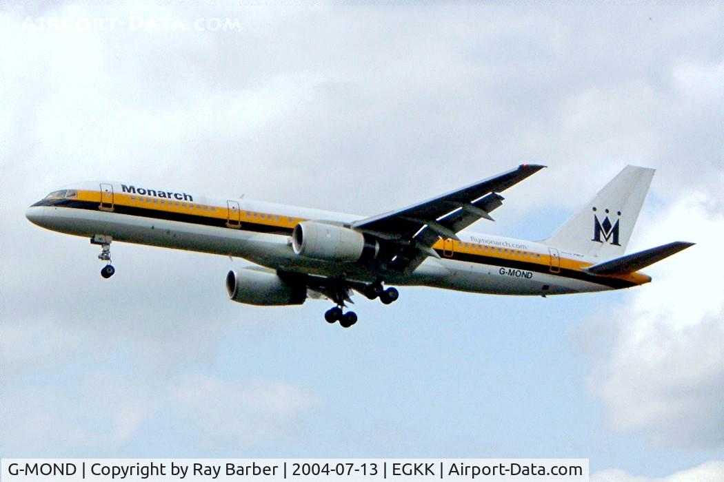 G-MOND, 1983 Boeing 757-2T7 C/N 22960, Boeing 757-2T7 [22960] (Monarch Airlines) Gatwick~G 13/07/2004