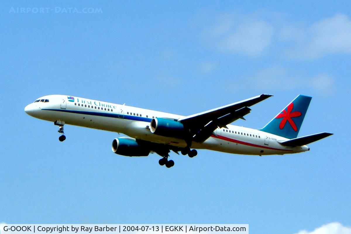 G-OOOK, 1991 Boeing 757-236 C/N 25054, Boeing 757-236 [25054] (First Choice Airways) Gatwick~G 13/07/2004