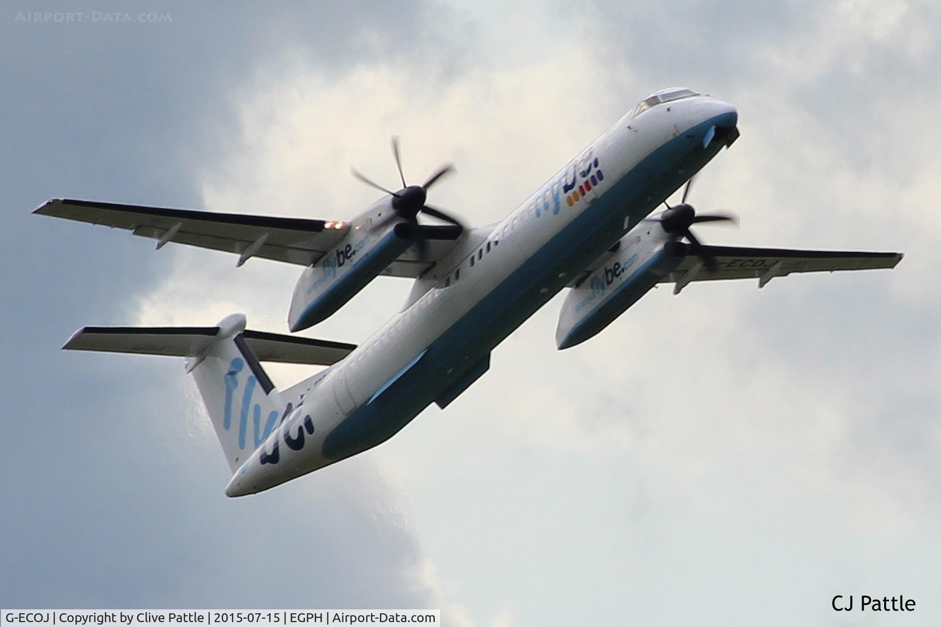 G-ECOJ, 2008 De Havilland Canada DHC-8-402Q Dash 8 C/N 4229, Viewed from the banks of the Firth of Forth after take-off from EGPH