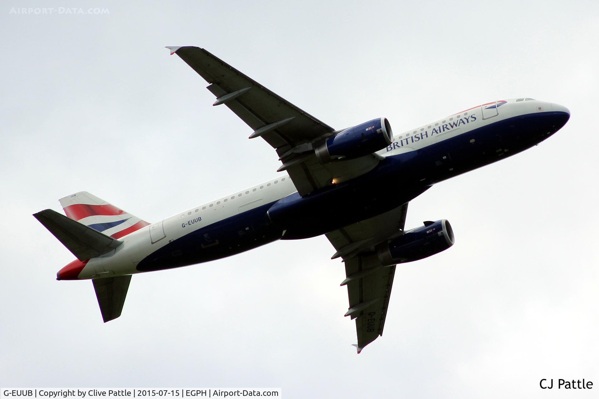 G-EUUB, 2002 Airbus A320-232 C/N 1689, Viewed from the banks of the Firth of Forth after take-off from EGPH