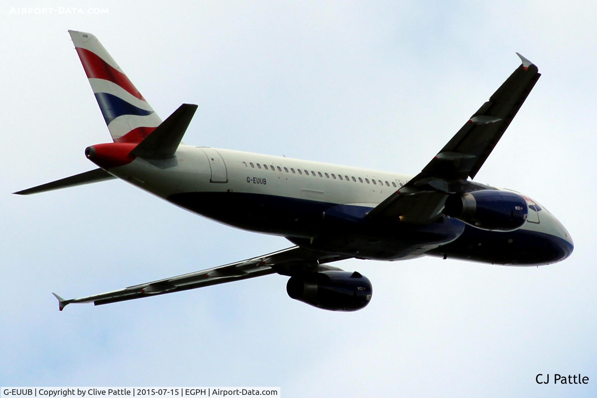 G-EUUB, 2002 Airbus A320-232 C/N 1689, Viewed from the banks of the Firth of Forth after take-off from EGPH