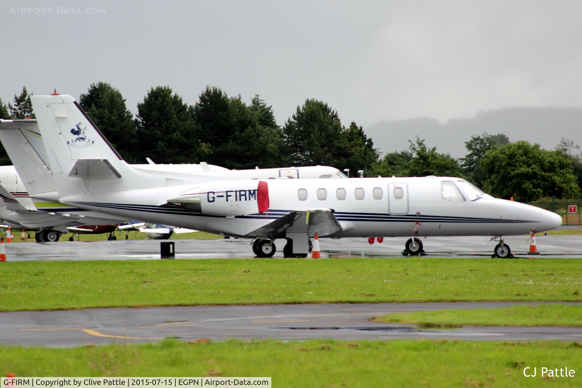 G-FIRM, 2000 Cessna 550B Citation Bravo C/N 550-0940, Parked up at Dundee Riverside Airport EGPN whilst visiting the Open Golf Championships at nearby St Andrews.