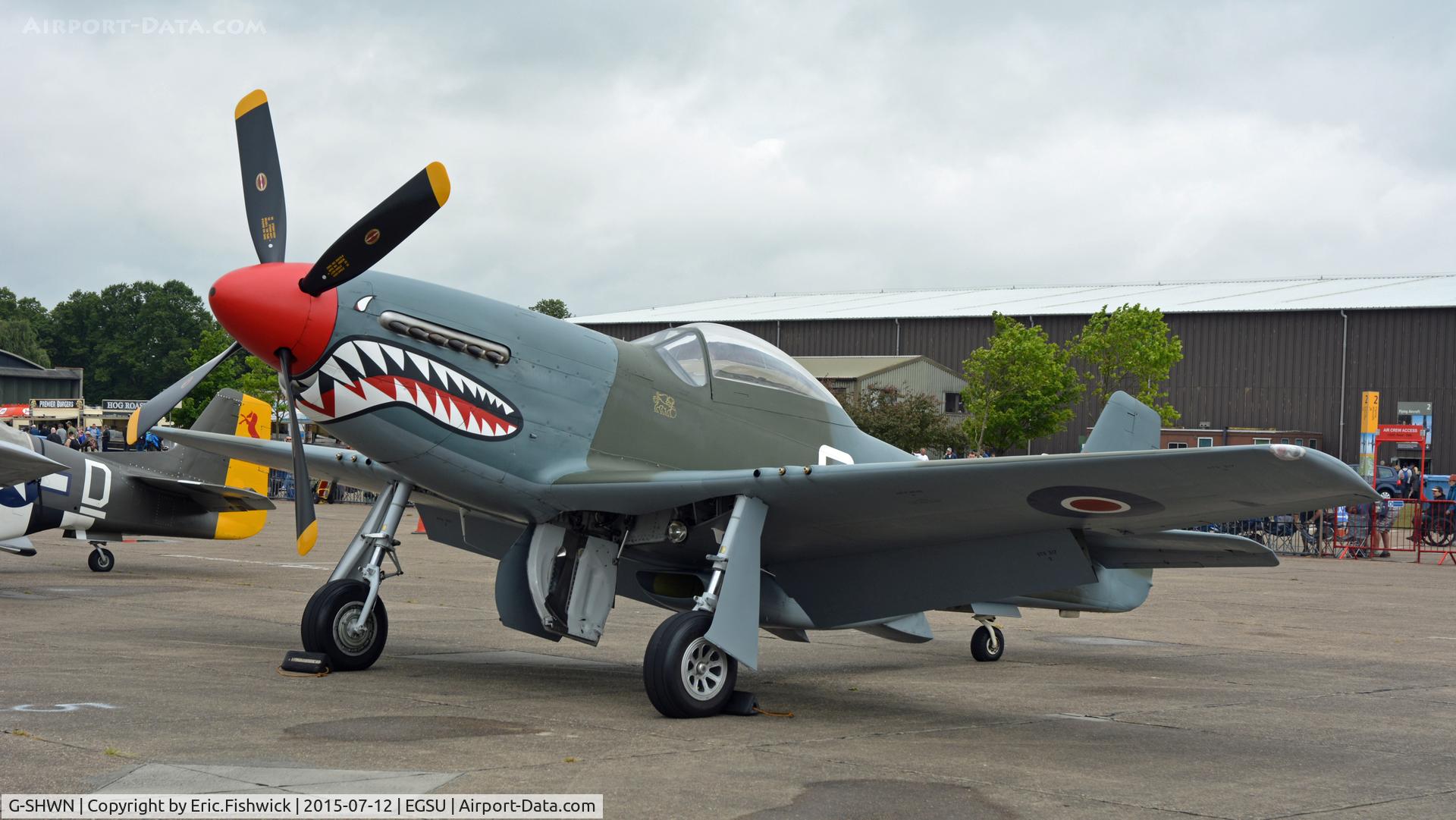 G-SHWN, 1944 North American P-51D Mustang C/N 122-40417, 4. KH774 on the flight line at The Flying Legends Air Show, July 2015.