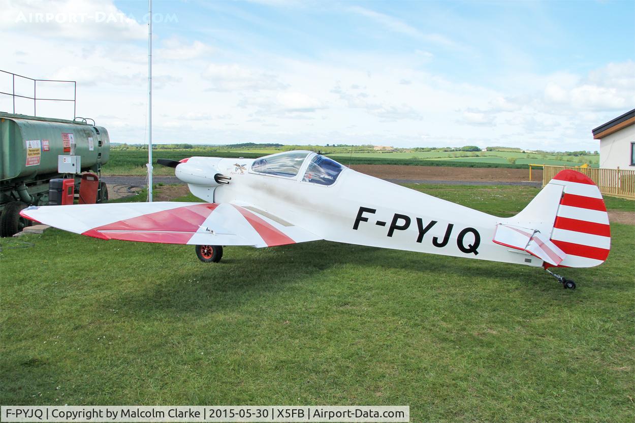 F-PYJQ, 1981 Nicollier HN-433 Menestrel C/N 02, Nicollier HN-433 Menestrel, a visitor from France at Fishburn Airfield, May 30th 2015.