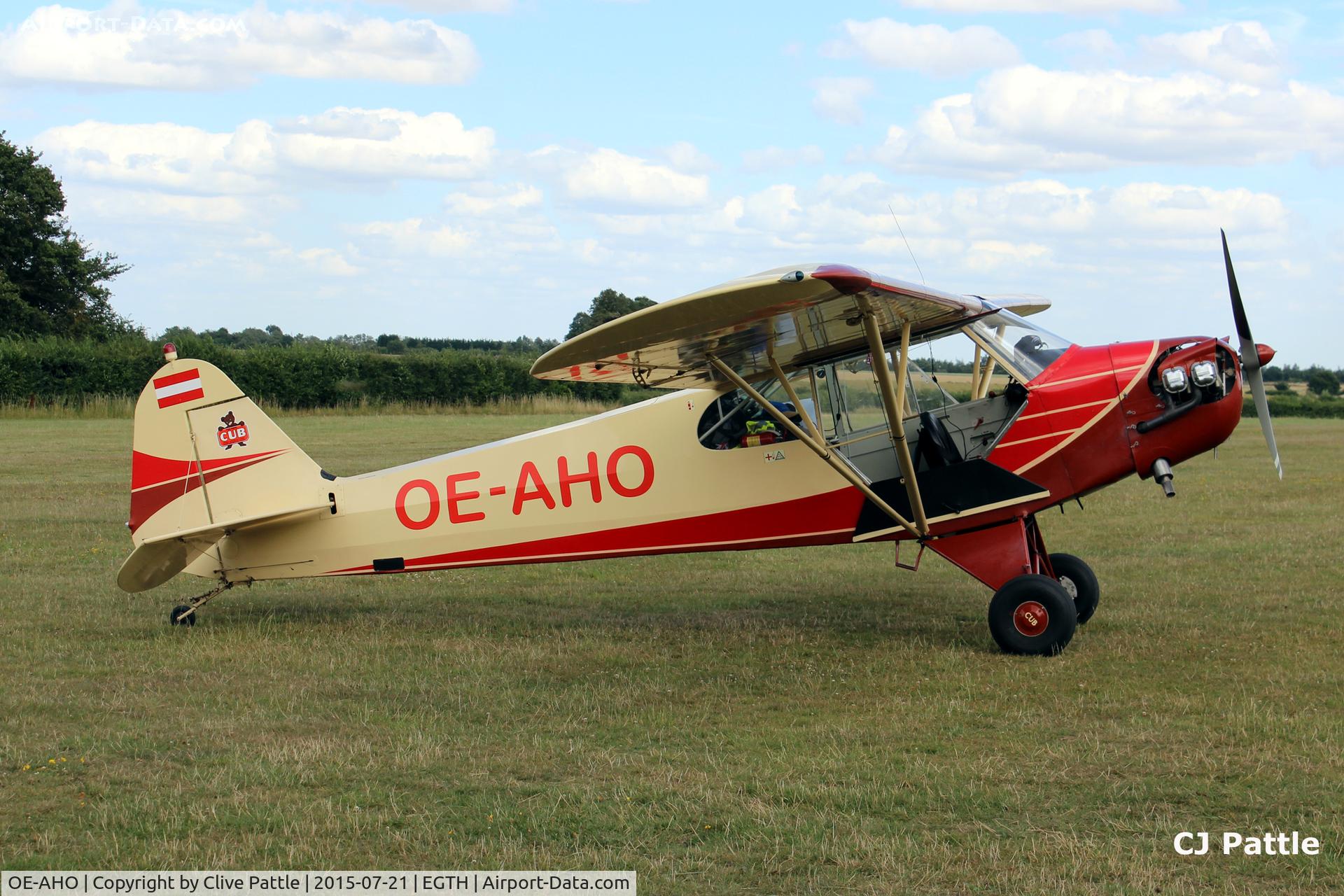 OE-AHO, Piper J-3C-100-D1 Cub C/N MDC-1036, Pictured visiting The Shuttleworth Trust, Old Warden Airfield.