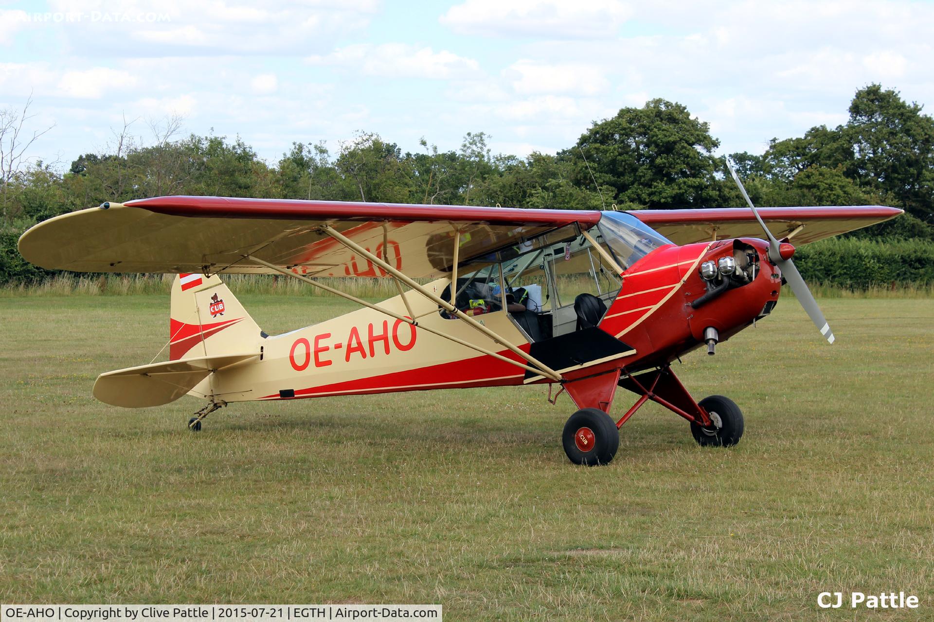 OE-AHO, Piper J-3C-100-D1 Cub C/N MDC-1036, Pictured visiting The Shuttleworth Trust, Old Warden Airfield.