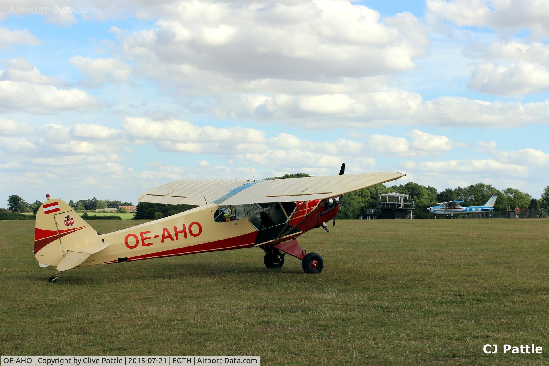OE-AHO, Piper J-3C-100-D1 Cub C/N MDC-1036, Pictured visiting The Shuttleworth Trust, Old Warden Airfield.