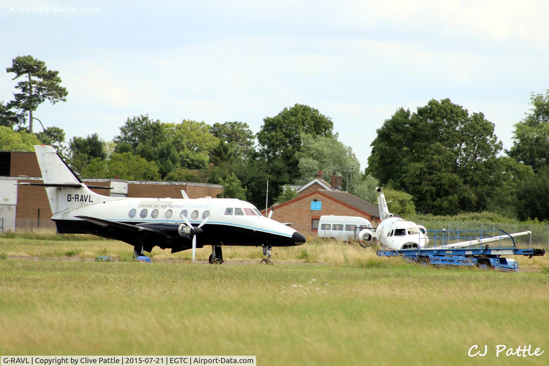 G-RAVL, 1969 Handley Page HP-137 Jetstream 200 C/N 208, On the dump at Cranfield, Bedfordshire. UK EGTC with the remnants of HS.125 G-OHEA alongside