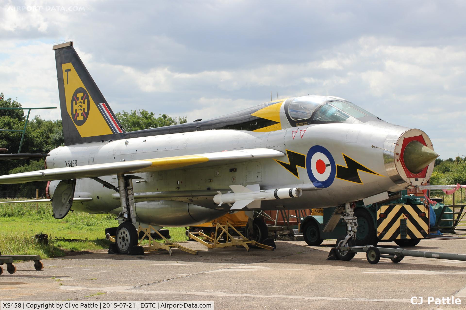 XS458, 1965 English Electric Lightning T.5 C/N 95018, Parked at Cranfield, Bedfordshire. UK EGTC  ready to go