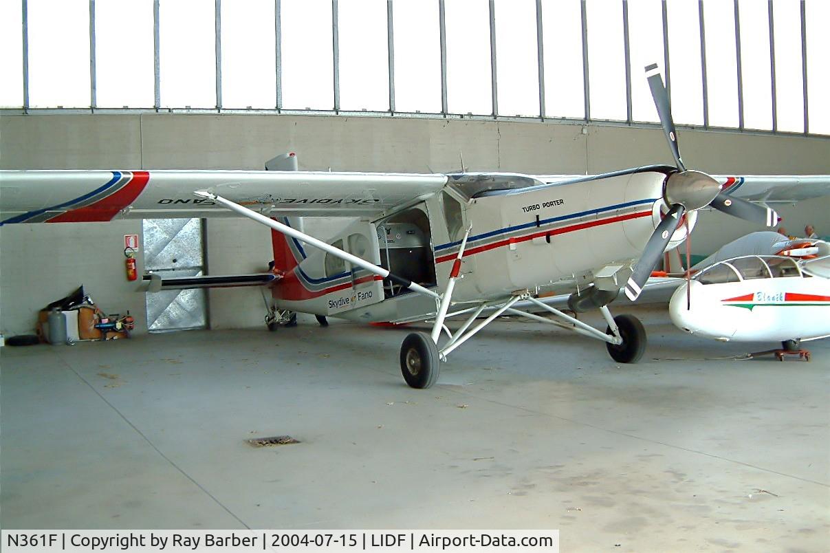 N361F, 1967 Fairchild PC-6/C2-H2 Porter C/N 2025, Fairchild-Hiller PC-6/C2-H2 Turbo Porter [2025] (Skydive Fano) Fano~I 15/07/2004