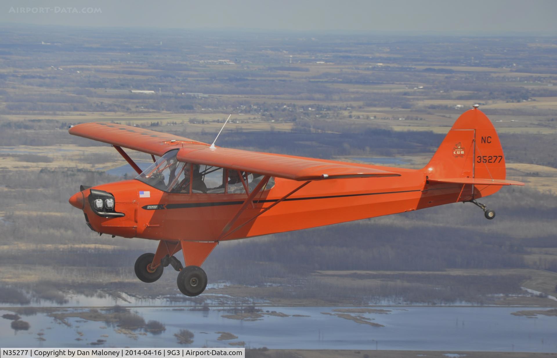 N35277, 1941 Piper J5A Cub Cruiser C/N 5-594, Over 